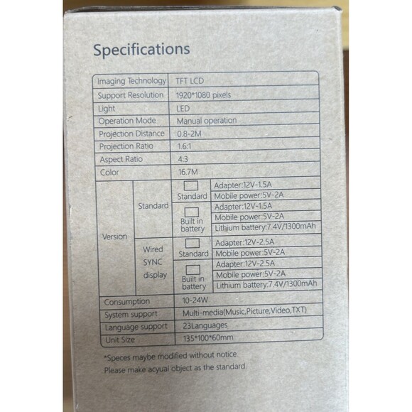 GooDee YG200 - Mini LED Pico Projector Blue Cost Efficient High Resolution NEW - Picture 5 of 8